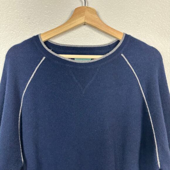 Hammacher Schlemmer Mens Luxury Washable 100% Cashmere Crew Neck Sweater XL - Picture 2 of 8